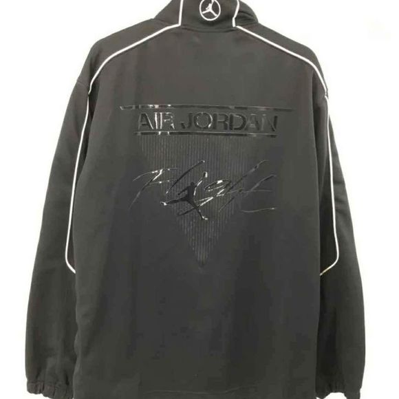 Jordan Nike Mens Black Long Sleeve Mock Neck Full-Zip Track Sweat Jacket Coat L - Picture 2 of 9